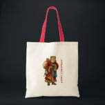 Bolso De Tela Vintage Christmas Old World Santa Claus<br><div class="desc">Una bolsa de té con un viejo Navidad del viejo mundo, Papá Noel. El clásico santa del viejo mundo, con su famoso abrigo rojo y llevando una bolsa llena de juguetes. Este Santa de la vieja usanza es delgado y tiene un bastón para caminar por la tierra regalando juguetes a...</div>