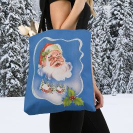 Bolso De Tela Vintage Christmas, Retro Jolly Santa Claus