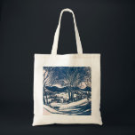 Bolso De Tela Vintage Christmas, Winter Snow Mountain Paisaje<br><div class="desc">Ilustracion de época Victorian Era Merry diseño navideño con un paisaje nevado de invierno. Árboles y montañas cubiertas de nieve con un pueblo a lo lejos al amanecer. ¡Felices fiestas y saludos de temporada!</div>