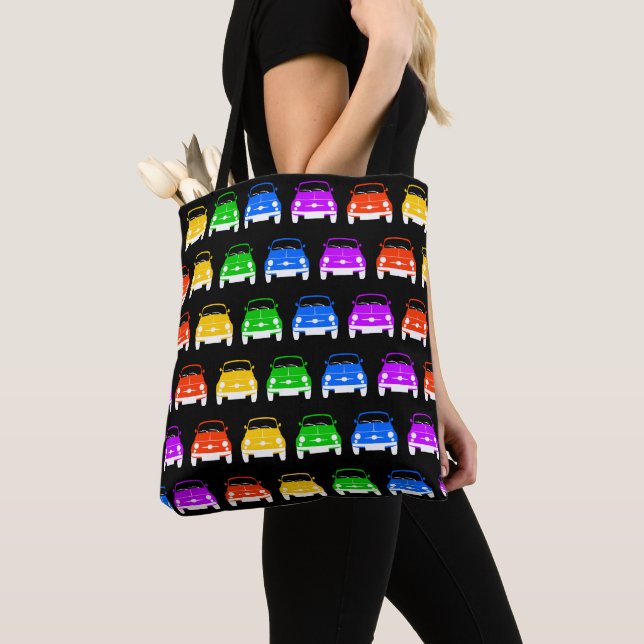 Bolso De Tela Vintage Classic Fiat 500 Rainbow (Detalle)