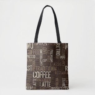 Bolso De Tela Vintage Coffee Experience Seamless Pattern