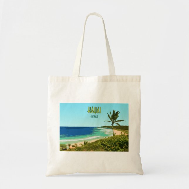 Bolso De Tela Vintage costero de Kauai Hawaii (Frente)