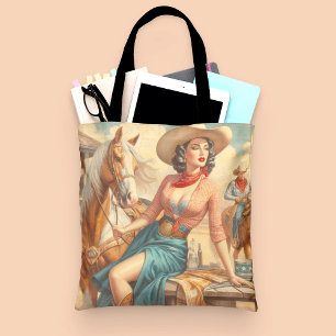Bolso De Tela Vintage Cowgirl