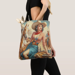 Bolso De Tela Vintage Cowgirl