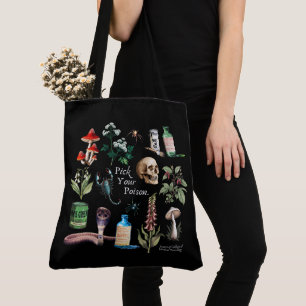 Bolso De Tela Vintage de ACMT elige tu Tote negro venenoso