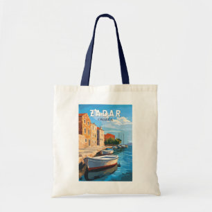 Bolso De Tela Vintage de arte de viajes de Zadar Croacia