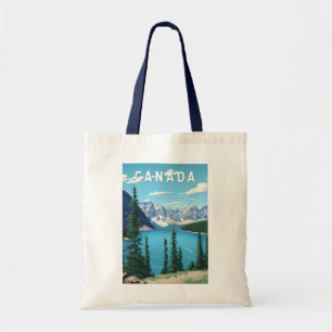 Bolso De Tela Vintage de arte de viajes en Ilustracion de Canadá