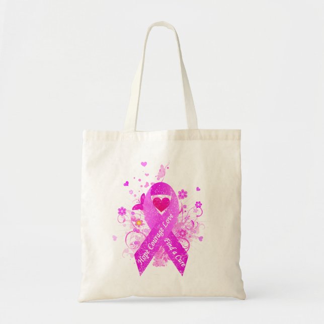 Bolso De Tela Vintage de cinta rosa (Frente)