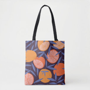 Bolso De Tela Vintage de pomelo, patrón de fruta tropical.