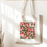Bolso De Tela Vintage de regalo personalizado de fresa de la dam<br><div class="desc">Haga que sus damas de honor se sientan especiales con esta bolsa de té personalizada con una encantadora estampada de fresa vintage. Este elegante diseño de inspiración botánica le da un toque único a su fiesta nupcial, perfecta para fiestas de soltera, regalos de boda o duchas de novias. Con la...</div>