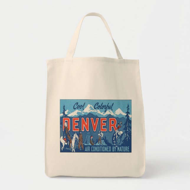 Bolso De Tela Vintage Denver Colorado (Frente)