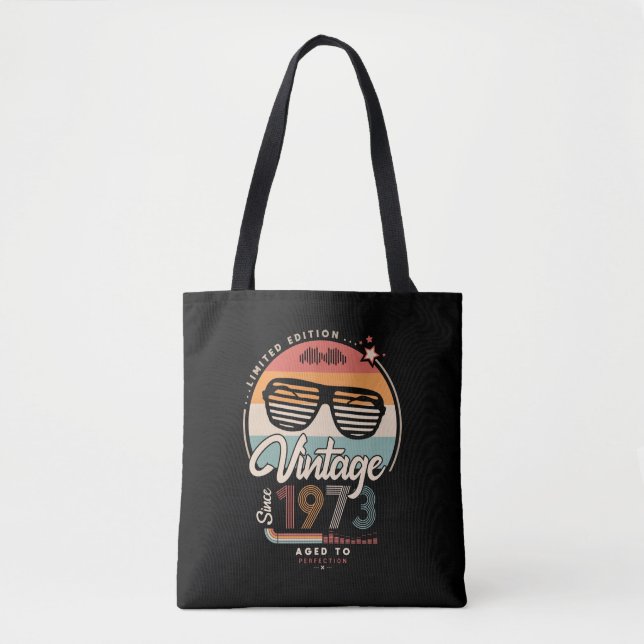 Bolso De Tela Vintage desde 1973 tote bag (Anverso)