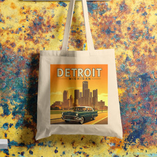 Bolso De Tela Vintage Detroit Michigan
