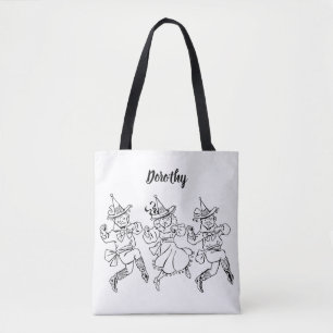 Bolso De Tela Vintage El Mago de Oz, Lindos Munchkins Bailarines