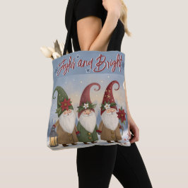 Bolso De Tela Vintage Elves Joyful and BrightTote