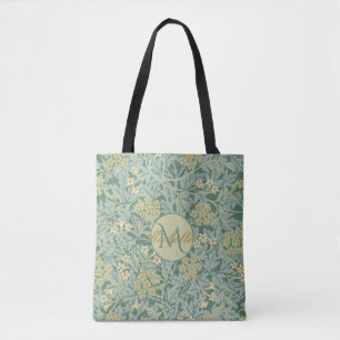 Bolso De Tela Vintage floral botánica Verde azulado y verde