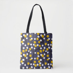 Bolso De Tela Vintage floral delicado patrón botánico.