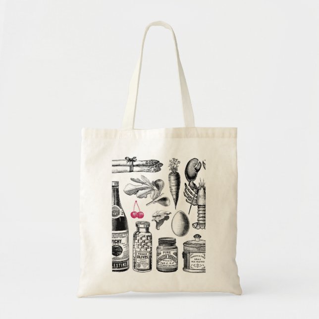 Bolso De Tela Vintage Foodie (Frente)