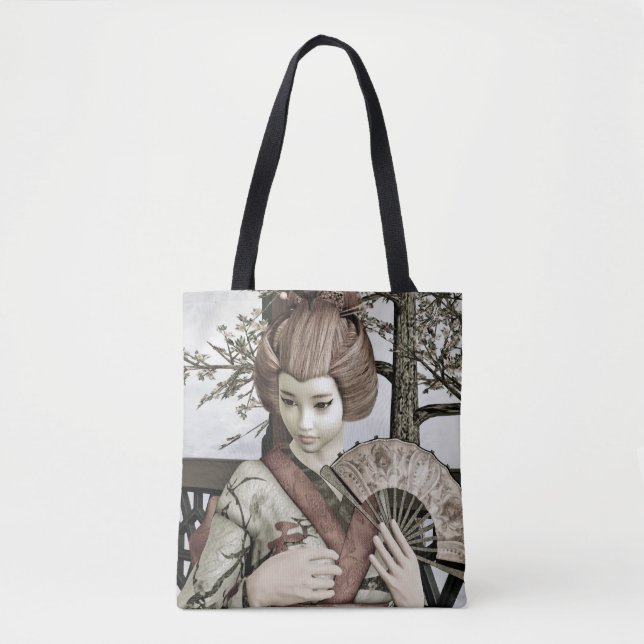 Bolso De Tela Vintage Geisha (Anverso)