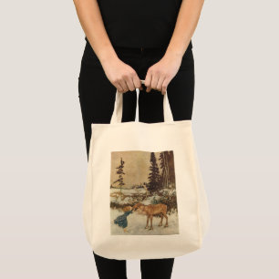 Bolso De Tela Vintage Gerda y el Reno por Edmund Dulac