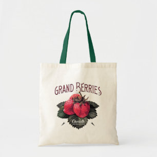 Bolso De Tela Vintage Grand Berries Strawberries Añade tu nombre