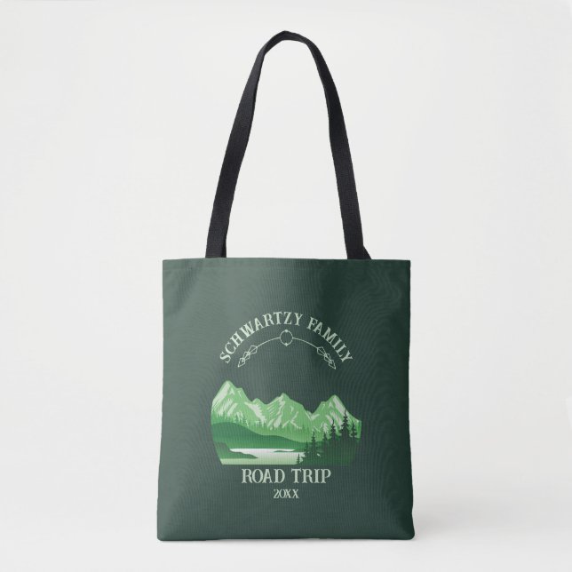 Bolso De Tela Vintage Green Mountain Lake Sunset (Anverso)