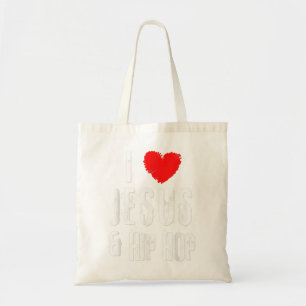 Bolso De Tela Vintage Grunge I Love JESUS Y HIP HOP, Christian