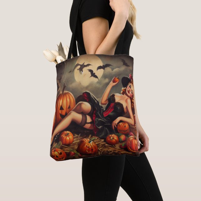 Bolso De Tela Vintage Halloween Pin Up (Detalle)