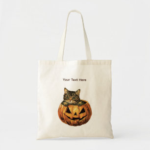 Bolso De Tela Vintage Halloween Pumpkin Kitty