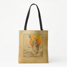 Vintage Halloween Witch Tote