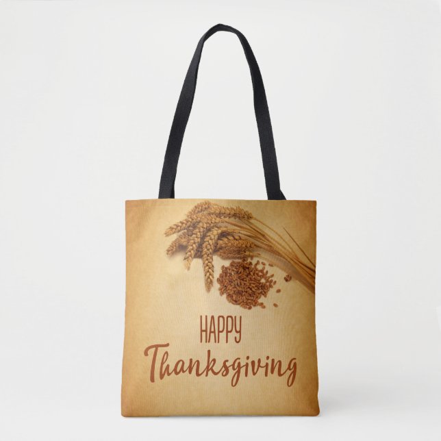 Bolso De Tela Vintage Happy Thankcome Trin (Anverso)
