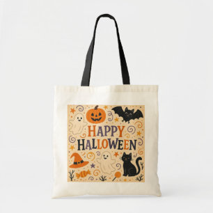 Bolso De Tela Vintage, lindo y feliz bate de halloween, fantasma