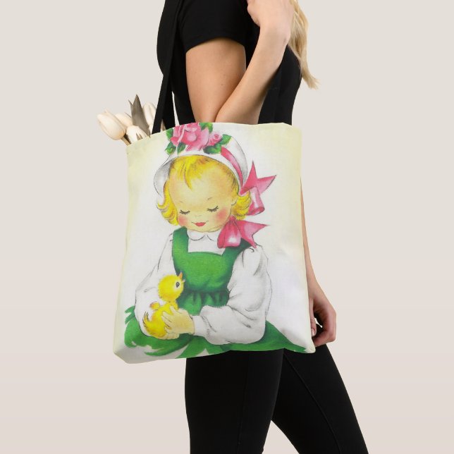 Bolso De Tela Vintage Little Girl Retro Cute (Detalle)