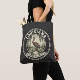 Bolso De Tela Vintage Louisiana Pelican State Heritage Emblem