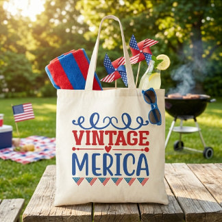 Bolso De Tela Vintage Merica Patriótico