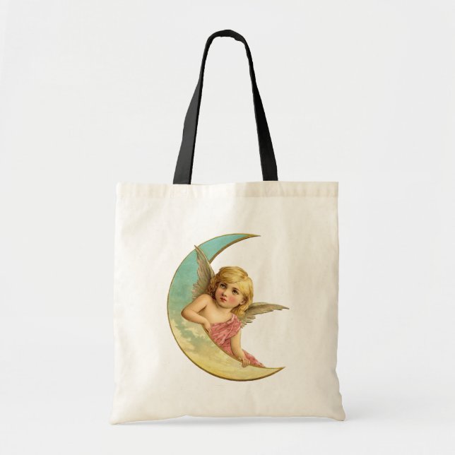 Bolso De Tela Vintage Moon Angel (Frente)