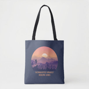 Bolso De Tela Vintage Mountain Hiker's Sunset purple oran