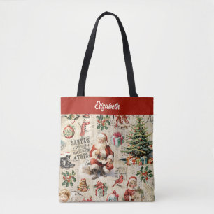 Bolso De Tela Vintage Navidades victorianos Santa Claus