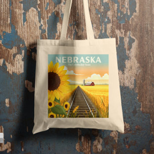 Bolso De Tela Vintage Nebraska