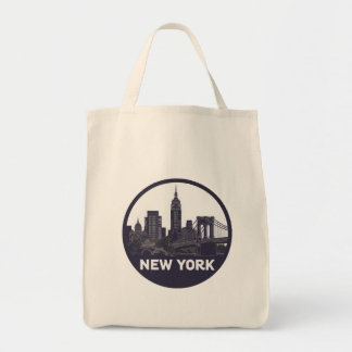 Bolso De Tela Vintage New York Skyline