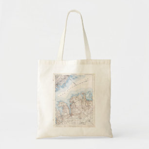 Bolso De Tela Vintage Oyster Bay Long Island New York Map