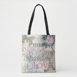 Bolso De Tela Vintage Peace Home Hermoso amor