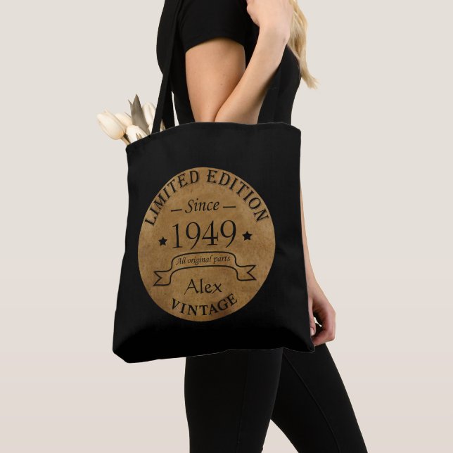 Bolso De Tela vintage personalizado de 75 años (Detalle)