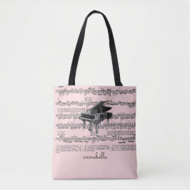 Bolso De Tela Vintage Piano Music Scores Rubor Pink Tote Bag