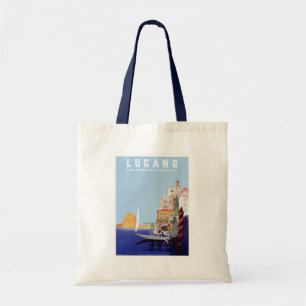 Bolso De Tela Vintage poster del viaje de Lugano, Suiza
