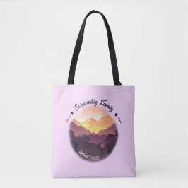 Bolso De Tela Vintage Purple Yellow Farmhouse Mountain Sunset
