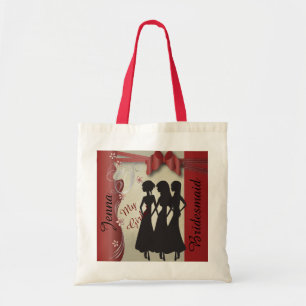 Bolso De Tela Vintage que casa rojo con clase del granate del