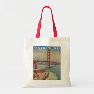 Bolso De Tela Vintage retro del puente Golden Gate de San Franci