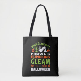 Bolso De Tela Vintage Retro Luck cita y poema de Halloween