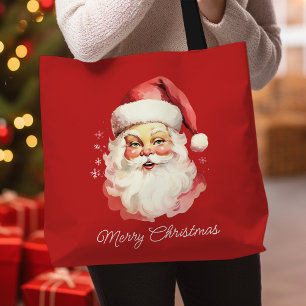 Bolso De Tela Vintage Retro Santa Claus Rojo Feliz Navidad